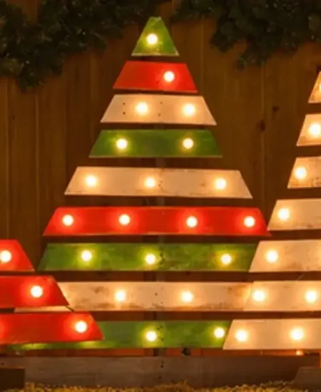 Using Wood Cutouts to Support Outdoor Light Shapes