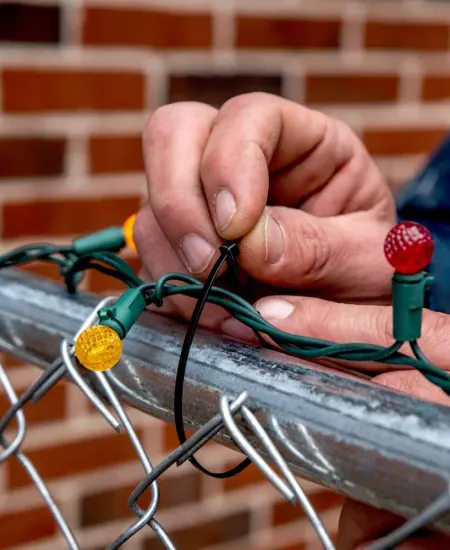 Using Zip Ties and Hooks to Keep Lights Secure
